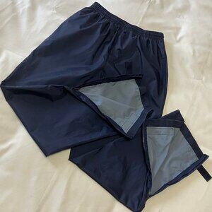 Columbia | Spell Out Wide Leg Water Resistant Rain Pants Navy Blue | Size L